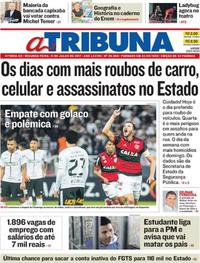 Capa do jornal A Tribuna 31/07/2017