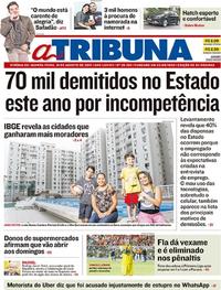 Capa do jornal A Tribuna 31/08/2017