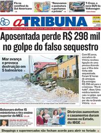 Capa do jornal A Tribuna 01/11/2018