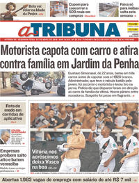 Capa do jornal A Tribuna 02/04/2018