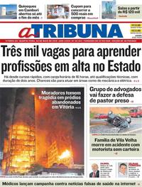 Capa do jornal A Tribuna 02/05/2018