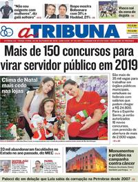 Capa do jornal A Tribuna 02/10/2018