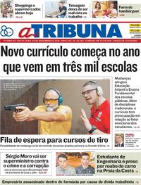 Capa do jornal A Tribuna 02/11/2018