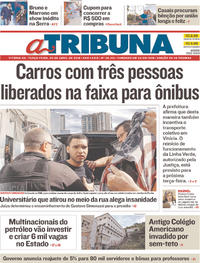 Capa do jornal A Tribuna 03/04/2018
