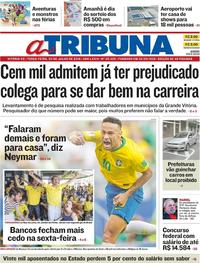 Capa do jornal A Tribuna 03/07/2018