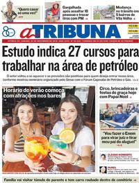 Capa do jornal A Tribuna 03/11/2018