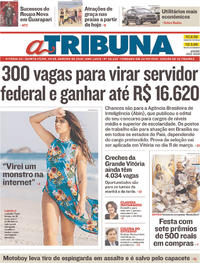 Capa do jornal A Tribuna 04/01/2018