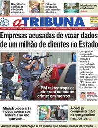 Capa do jornal A Tribuna 05/09/2018