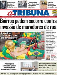 Capa do jornal A Tribuna 06/07/2018