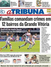 Capa do jornal A Tribuna 06/08/2018