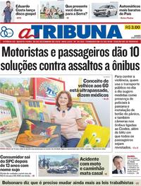 Capa do jornal A Tribuna 06/12/2018