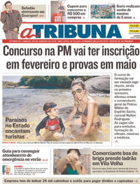 Capa do jornal A Tribuna 06/01/2018
