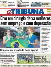 Capa do jornal A Tribuna 07/06/2018