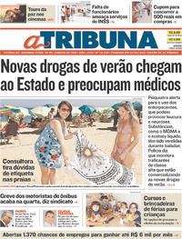 Capa do jornal A Tribuna 08/01/2018