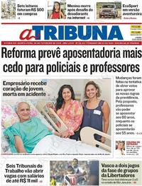 Capa do jornal A Tribuna 08/02/2018
