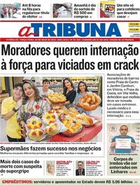 Capa do jornal A Tribuna 08/05/2018