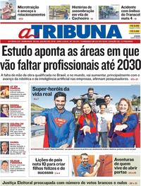 Capa do jornal A Tribuna 08/07/2018