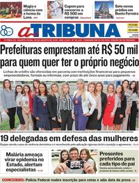 Capa do jornal A Tribuna 08/08/2018
