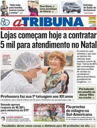 Capa do jornal A Tribuna 08/11/2018