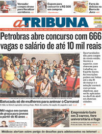 Capa do jornal A Tribuna 09/02/2018