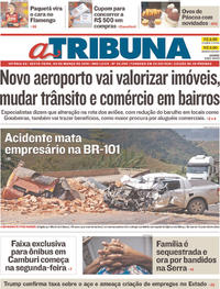 Capa do jornal A Tribuna 09/03/2018