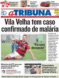 Capa do jornal A Tribuna 09/08/2018