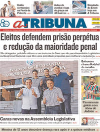 Capa do jornal A Tribuna 09/10/2018
