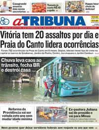 Capa do jornal A Tribuna 09/11/2018