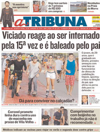 Capa do jornal A Tribuna 10/01/2018