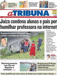 Capa do jornal A Tribuna 10/07/2018
