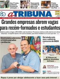 Capa do jornal A Tribuna 10/08/2018