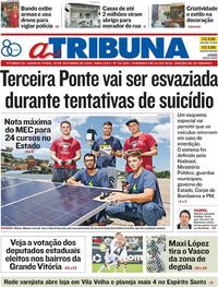 Capa do jornal A Tribuna 10/10/2018