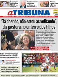 Capa do jornal A Tribuna 11/05/2018