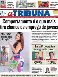 Capa do jornal A Tribuna 11/10/2018