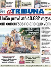 Capa do jornal A Tribuna 11/12/2018