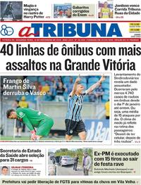 Capa do jornal A Tribuna 12/11/2018