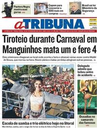 Capa do jornal A Tribuna 13/02/2018