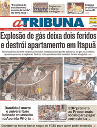 Capa do jornal A Tribuna 13/04/2018