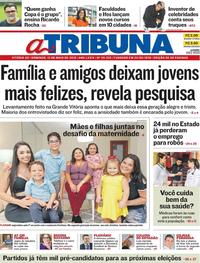 Capa do jornal A Tribuna 13/05/2018