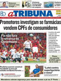 Capa do jornal A Tribuna 13/09/2018