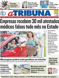 Capa do jornal A Tribuna 13/11/2018