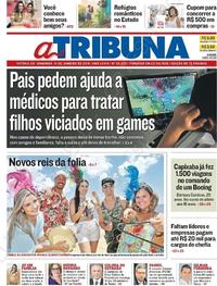 Capa do jornal A Tribuna 14/01/2018