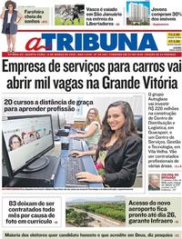 Capa do jornal A Tribuna 14/03/2018