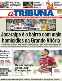 Capa do jornal A Tribuna 14/05/2018