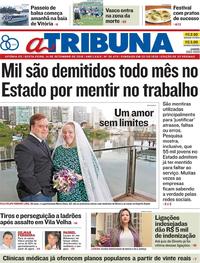Capa do jornal A Tribuna 14/09/2018