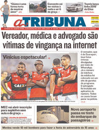 Capa do jornal A Tribuna 15/03/2018