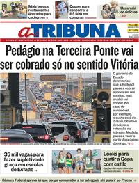 Capa do jornal A Tribuna 15/06/2018