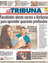 Capa do jornal A Tribuna 16/02/2018
