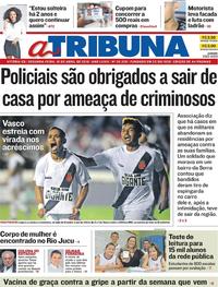 Capa do jornal A Tribuna 16/04/2018