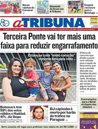 Capa do jornal A Tribuna 16/10/2018